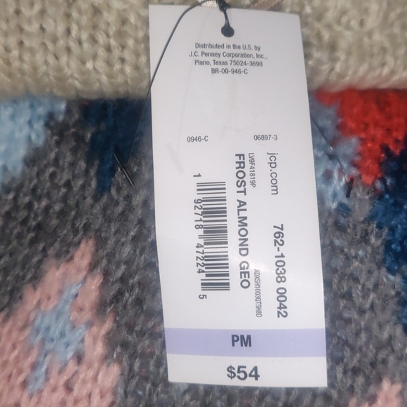 a.n.a Womens Crew Neck Long Sleeve Geometric Pullo - Picture 4 of 4